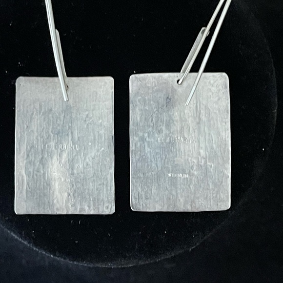 Sterling and copper handmade earrings by Leterneau. - Picture 4 of 4